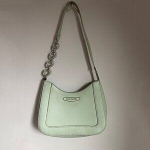 Steve Madden Mint Pistachio Green Crescent Shoulder Baguette Bag with Chain Srap